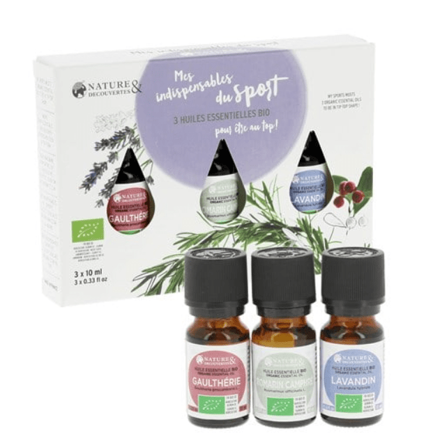 Set d'huile essentiel pour la récupération et préparation du sportif