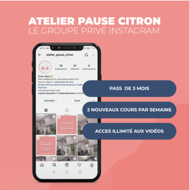 Abonnement à l'atelier pause citron, cours sport et bien-être en ligne