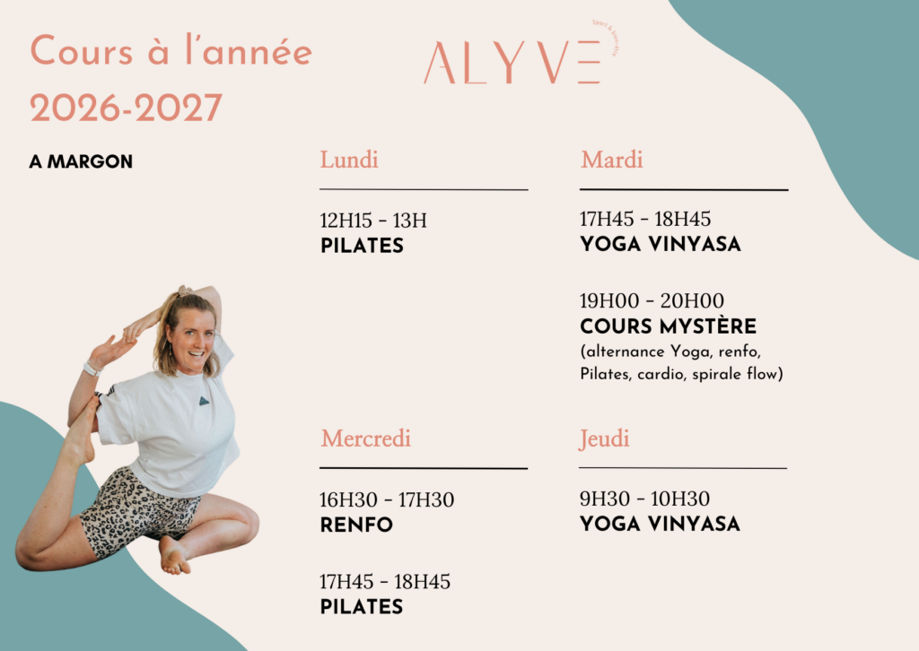c'est une affiche pour les cours collectif à l'année d'ALYVE